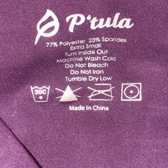 P'Tula Midnight Plum Buttery Soft Leggings EUC - Picture 6 of 6